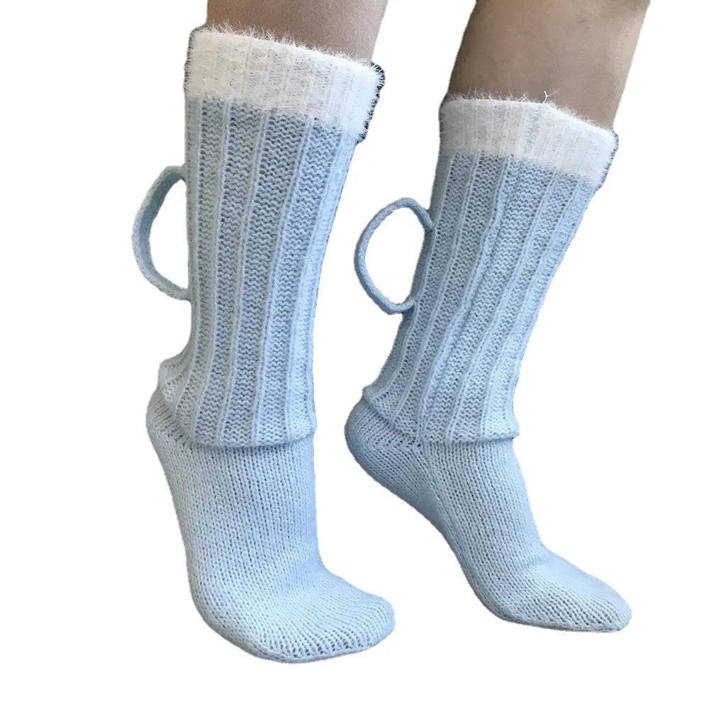 3D Beer Mug Christmas Knit Socks Unisex blue by HitMyNeed