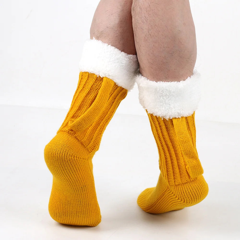3D Beer Mug Knitted Warm Mid-Calf Socks by HitMyNeed