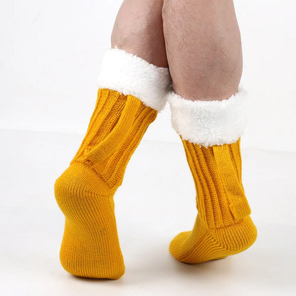 3D Beer Mug Knitted Warm Mid-Calf Socks by HitMyNeed