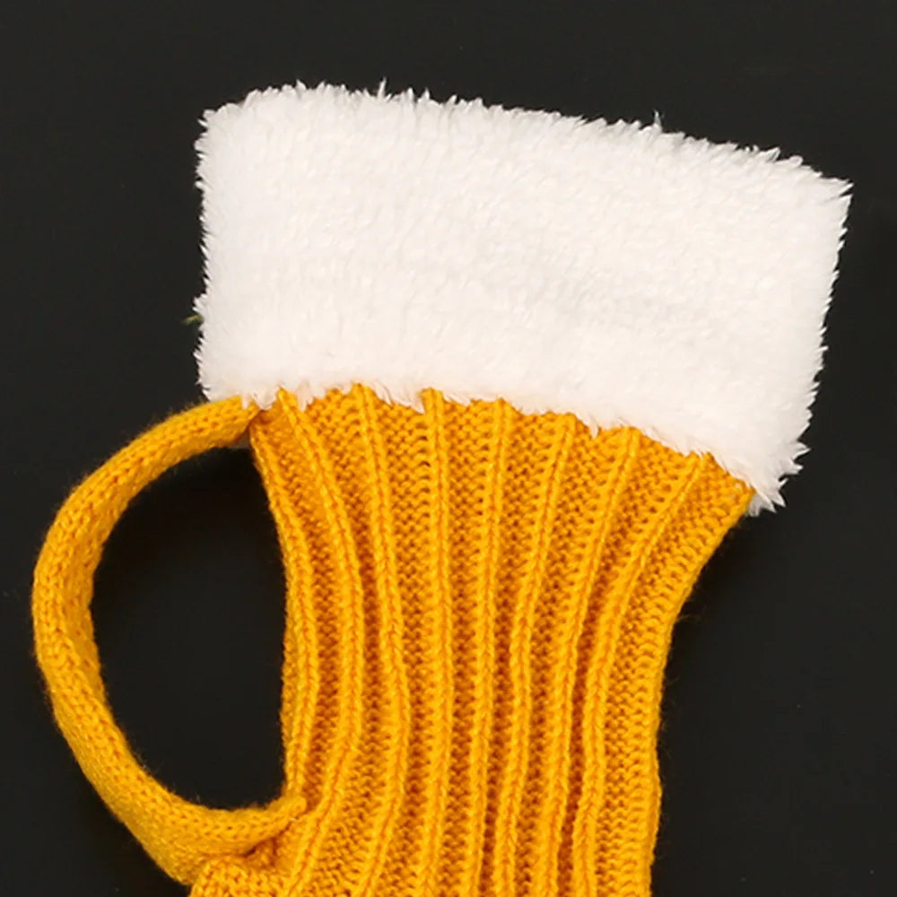 3D Beer Mug Knitted Warm Mid-Calf Socks by HitMyNeed