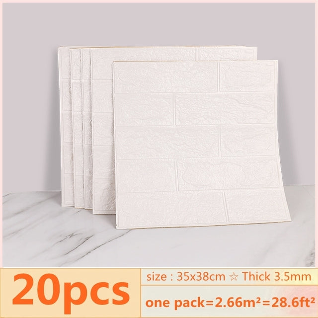 3D Brick Wall Stickers Wallpaper Panels (20 Pack) 1 by HitMyNeed
