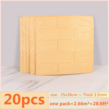 3D Brick Wall Stickers Wallpaper Panels (20 Pack) 4 by HitMyNeed