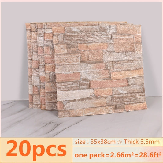 3D Brick Wall Stickers Wallpaper Panels (20 Pack) 5 by HitMyNeed