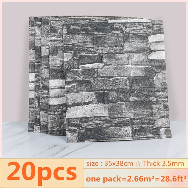 3D Brick Wall Stickers Wallpaper Panels (20 Pack) 6 by HitMyNeed
