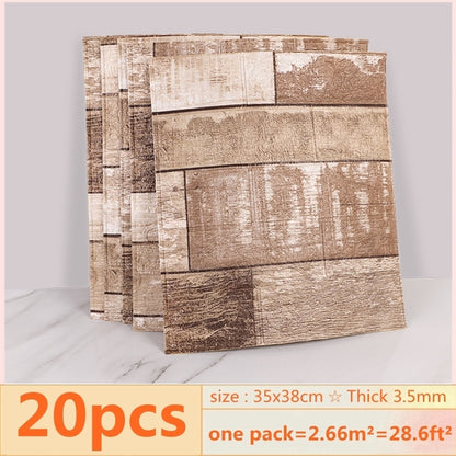 3D Brick Wall Stickers Wallpaper Panels (20 Pack) 7 by HitMyNeed