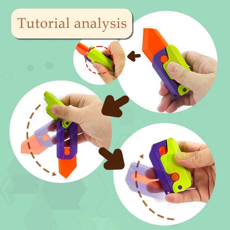 3D Carrot Gravity Fidget Knife Toy for Kids by HitMyNeed