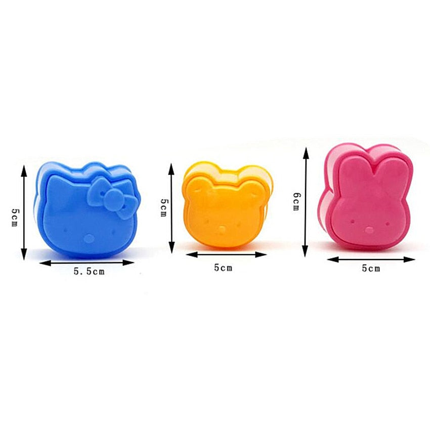 3D Cartoon Rice Shaper Set (3pcs) for Bento & Sushi by HitMyNeed