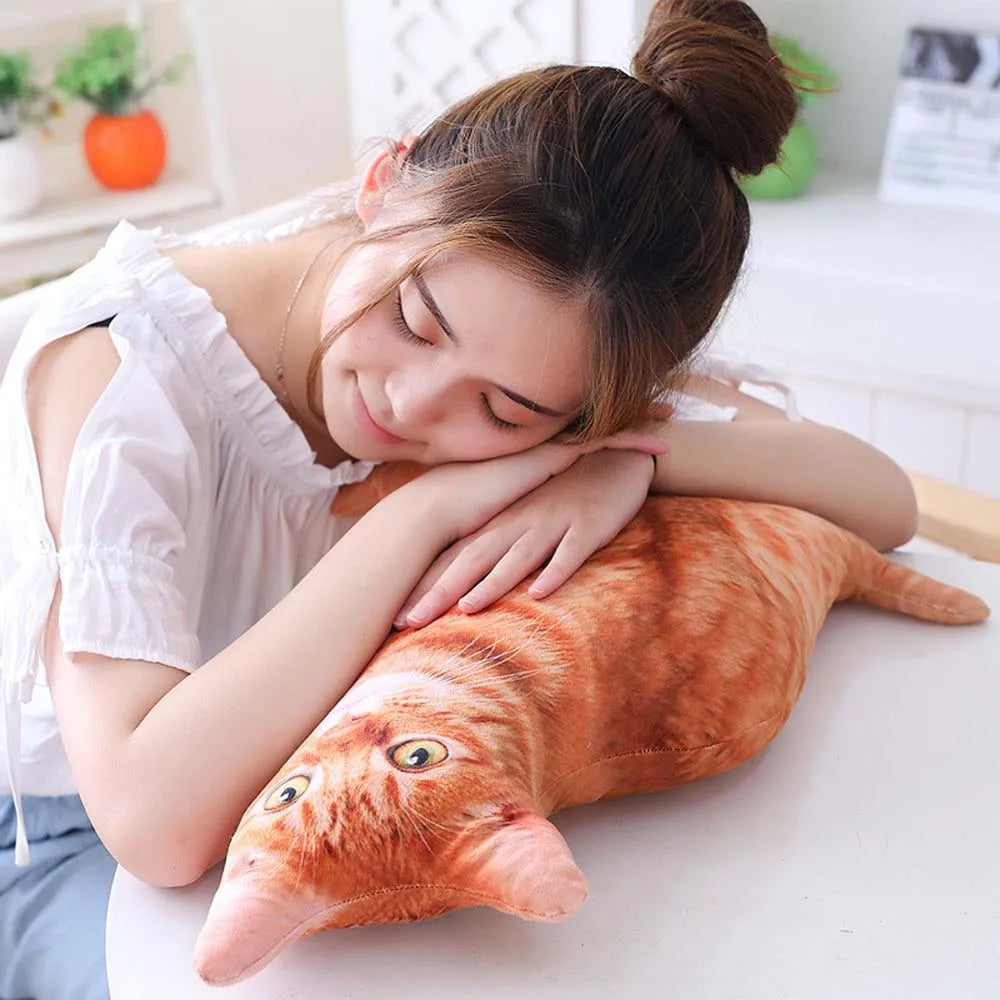 3D Cat Shape Throw Pillow Plush Cushion by HitMyNeed