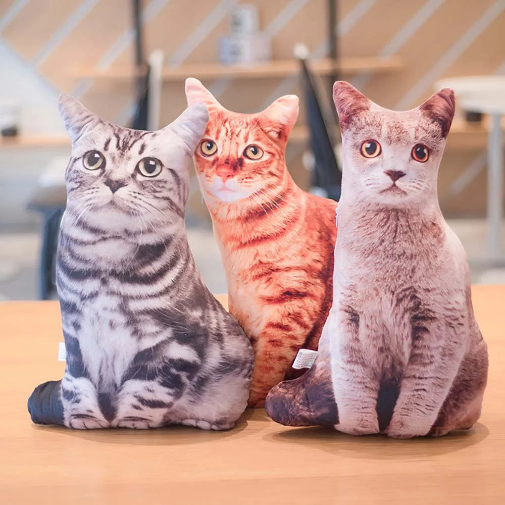 3D Cat Shape Throw Pillow Plush Cushion by HitMyNeed