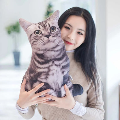 3D Cat Shape Throw Pillow Plush Cushion by HitMyNeed