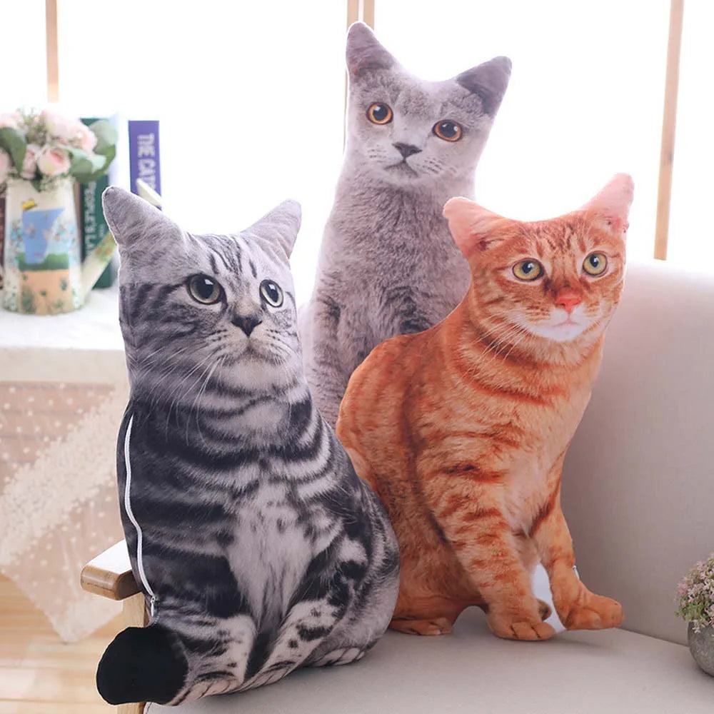 3D Cat Shape Throw Pillow Plush Cushion 50cm-orange by HitMyNeed
