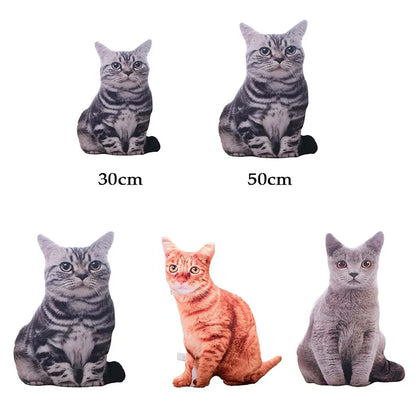 3D Cat Shape Throw Pillow Plush Cushion by HitMyNeed
