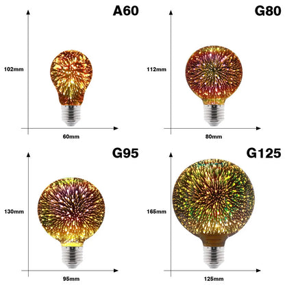 3D Colorful LED Edison Fireworks Bulb E27 220V by HitMyNeed