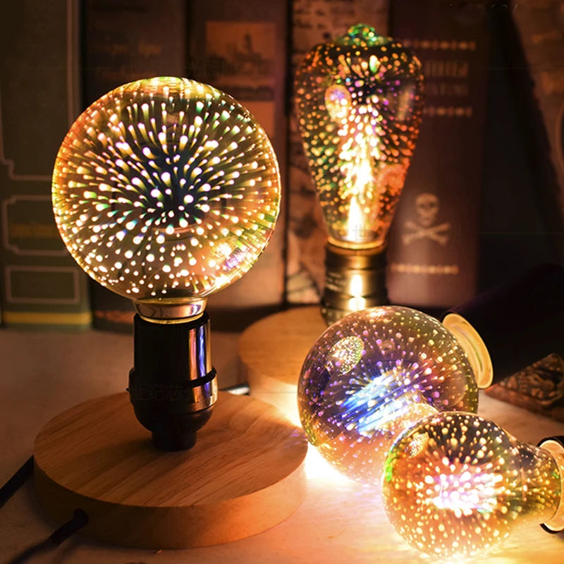 3D Colorful LED Edison Fireworks Bulb E27 220V by HitMyNeed