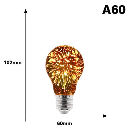 3D Colorful LED Edison Fireworks Bulb E27 220V a60 by HitMyNeed