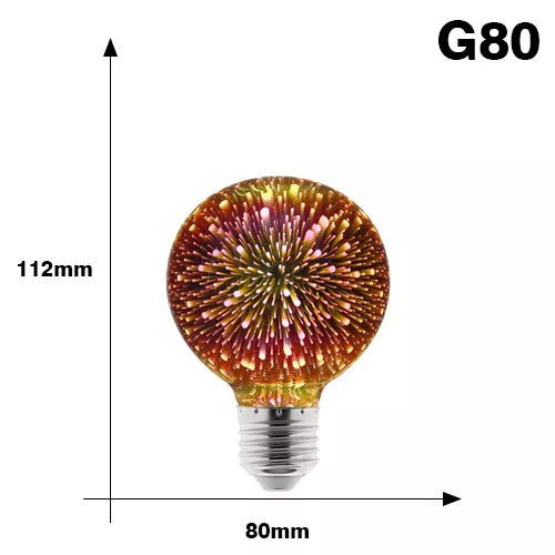 3D Colorful LED Edison Fireworks Bulb E27 220V g80 by HitMyNeed