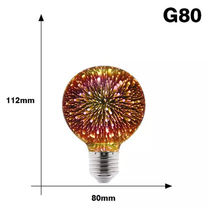 3D Colorful LED Edison Fireworks Bulb E27 220V g80 by HitMyNeed