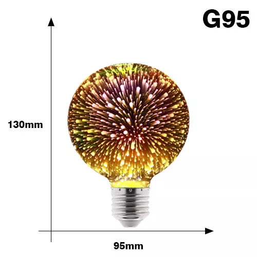 3D Colorful LED Edison Fireworks Bulb E27 220V g95 by HitMyNeed
