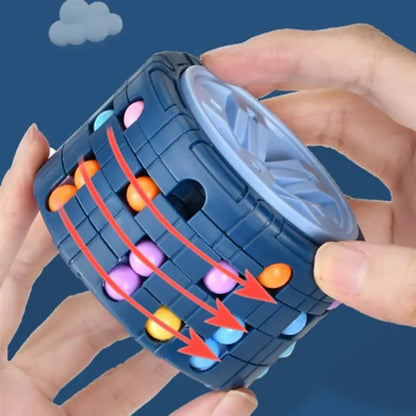 3D Cylinder Cube Montessori Rotating Bean Puzzle Toy by HitMyNeed