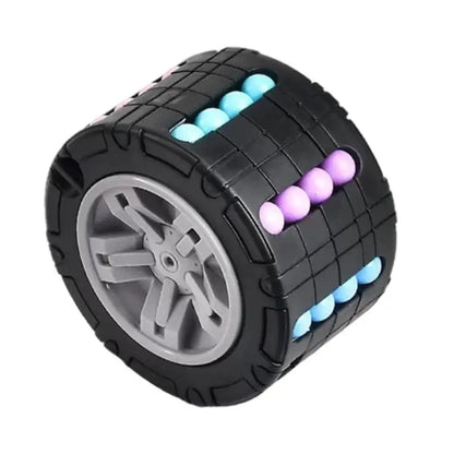 3D Cylinder Cube Montessori Rotating Bean Puzzle Toy black by HitMyNeed