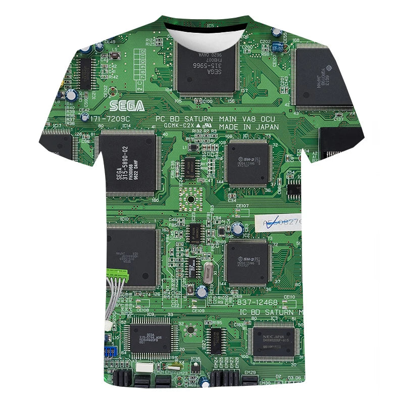 3D Electronic Chip Oversized Unisex T‑Shirt by HitMyNeed