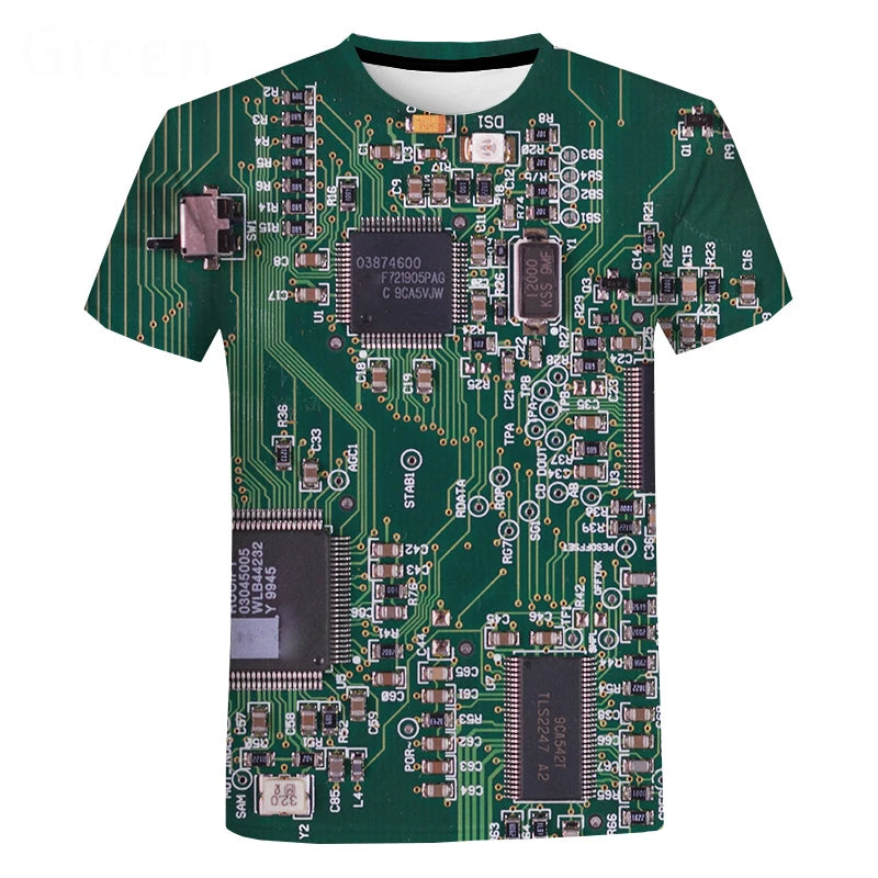 3D Electronic Chip Oversized Unisex T‑Shirt vip2 2xs by HitMyNeed