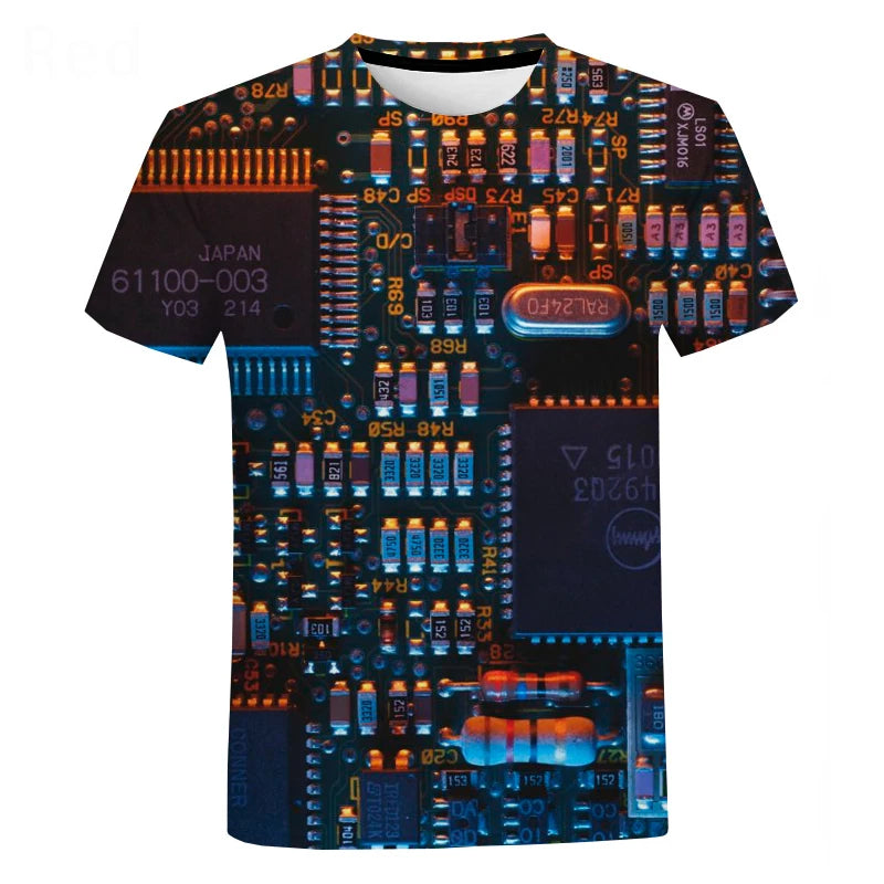 3D Electronic Chip Oversized Unisex T‑Shirt vip4 s by HitMyNeed