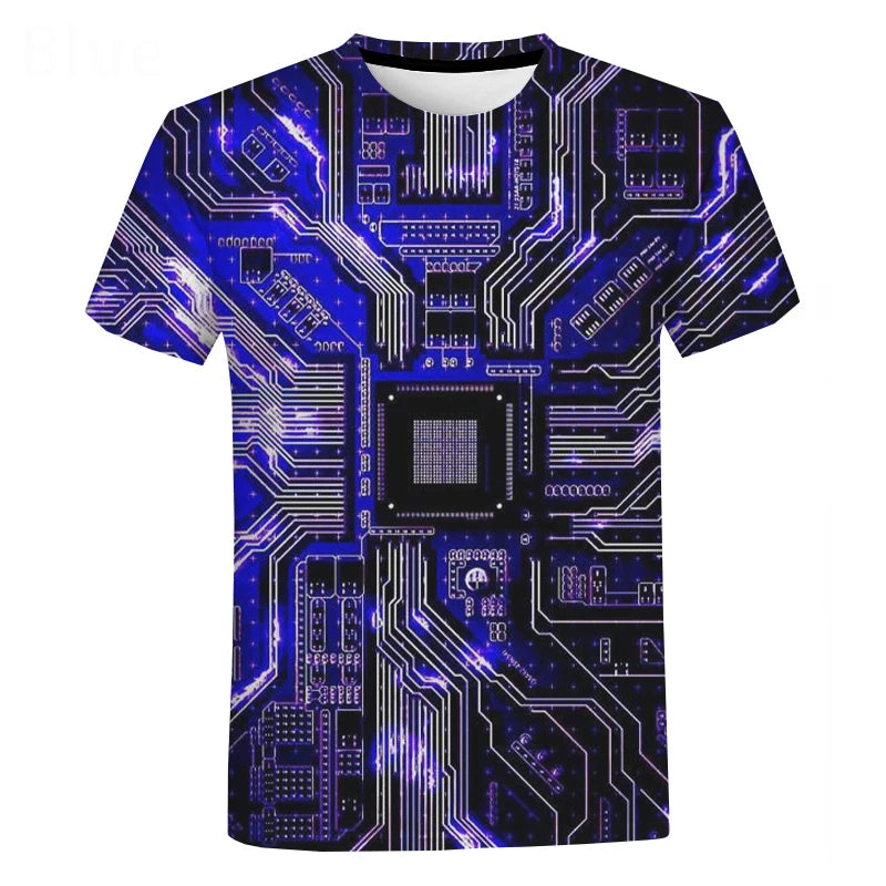 3D Electronic Chip Oversized Unisex T‑Shirt vip5 2xs by HitMyNeed