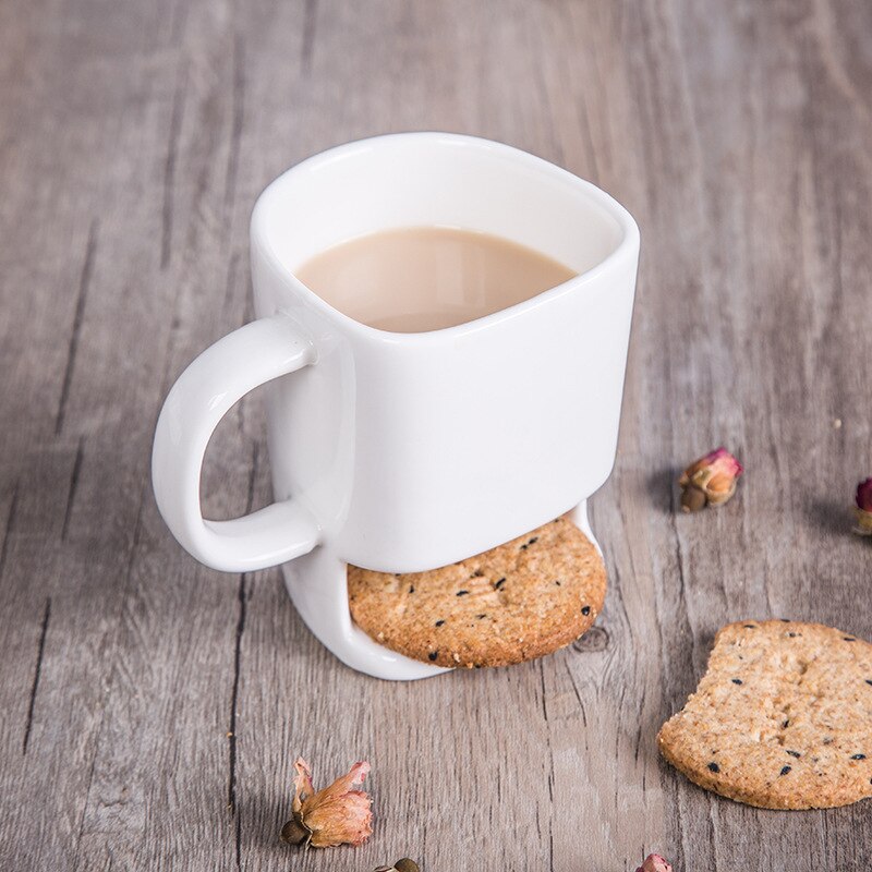 3D Face Ceramic Cookie Coffee Mug with Snack Pocket by HitMyNeed
