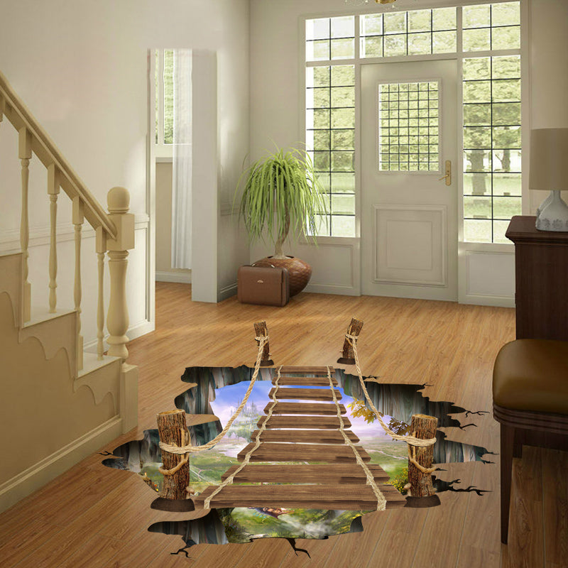 3D Floor Sticker Home Bridge Illusion Decal 90x60cm by HitMyNeed