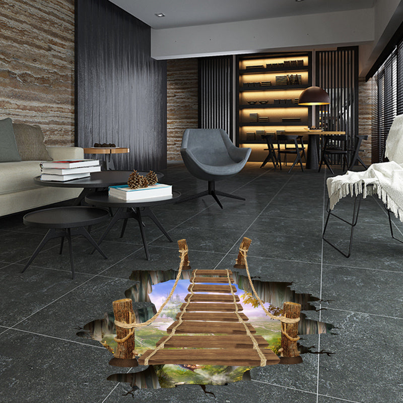 3D Floor Sticker Home Bridge Illusion Decal 90x60cm by HitMyNeed