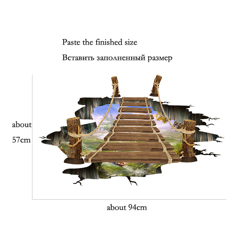 3D Floor Sticker Home Bridge Illusion Decal 90x60cm by HitMyNeed
