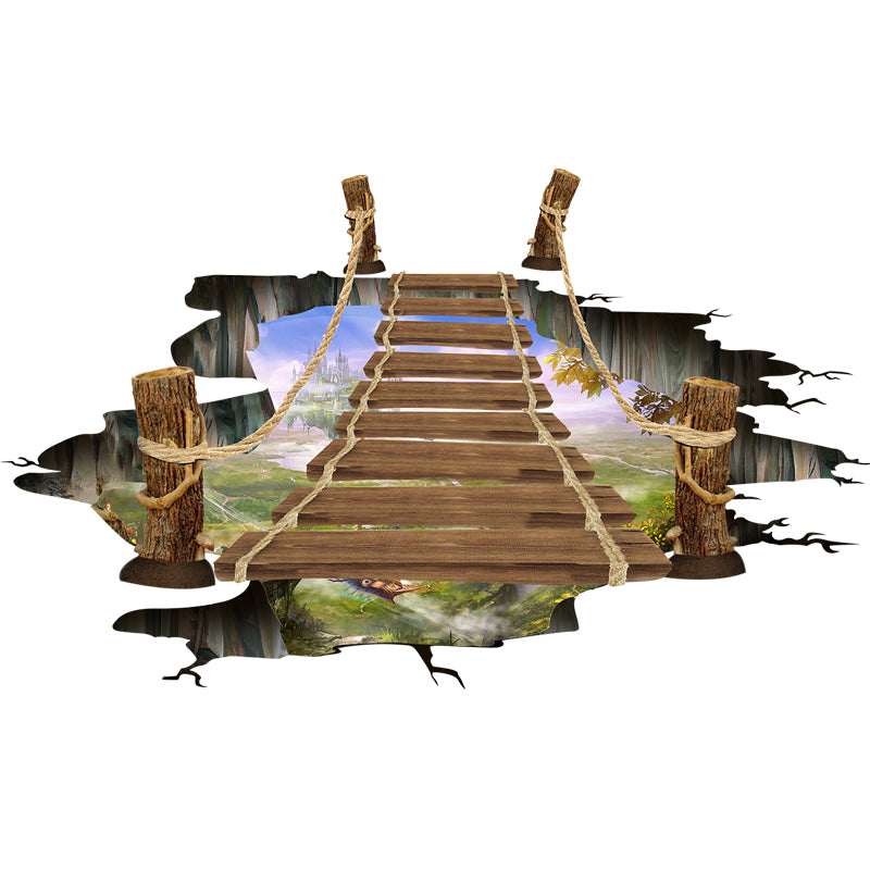 3D Floor Sticker Home Bridge Illusion Decal 90x60cm by HitMyNeed