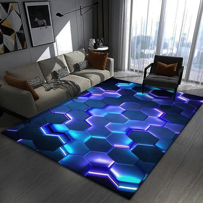 3D Geometric Dark Gaming & Bedroom Area Rug 10.0 120x160cm by HitMyNeed