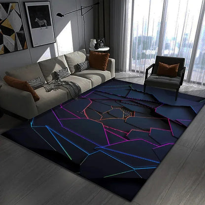 3D Geometric Dark Gaming & Bedroom Area Rug 11.0 40x60cm by HitMyNeed