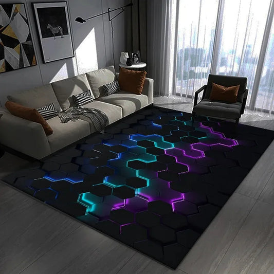 3D Geometric Dark Gaming & Bedroom Area Rug 3.0 40x60cm by HitMyNeed