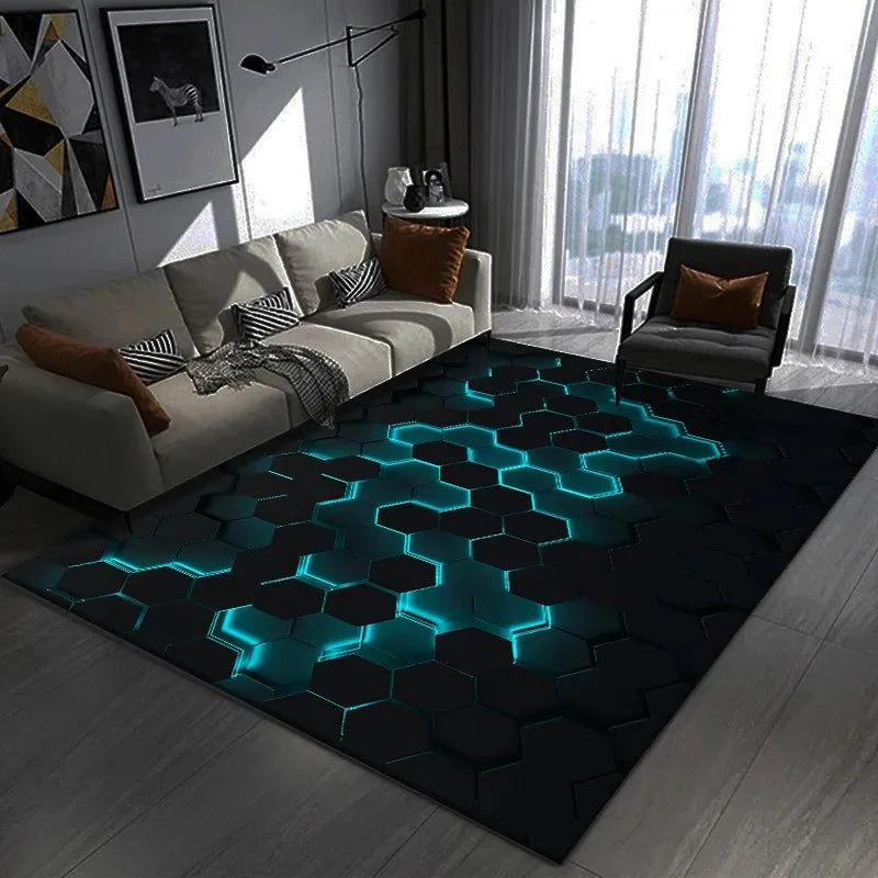 3D Geometric Dark Gaming & Bedroom Area Rug 5.0 80x120cm by HitMyNeed