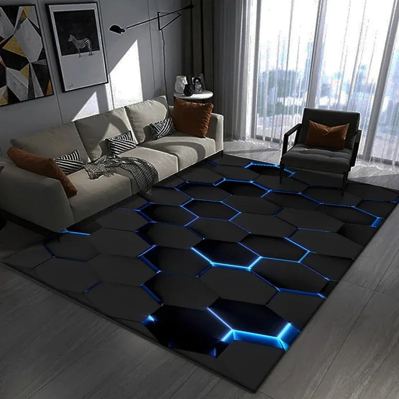 3D Geometric Dark Gaming & Bedroom Area Rug 7.0 40x60cm by HitMyNeed