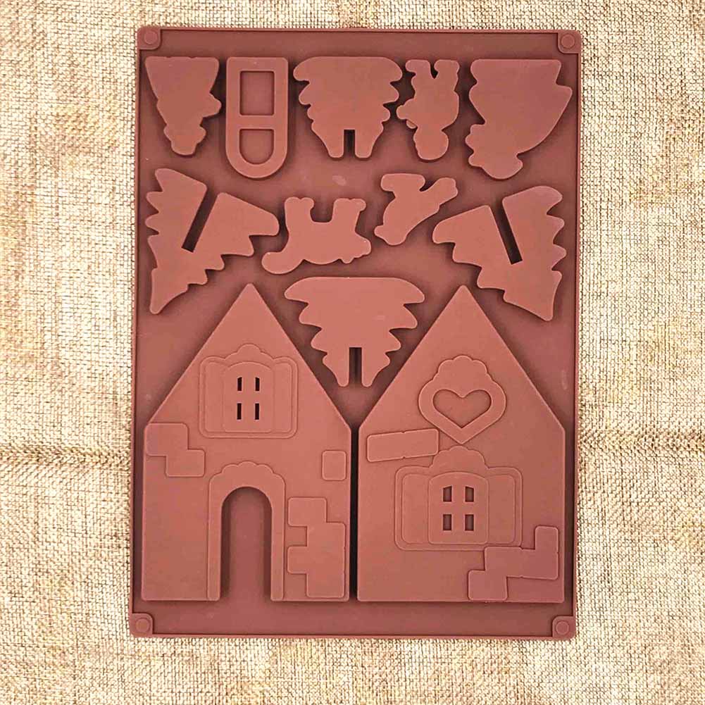 3D Gingerbread House Silicone Mold Set (2pcs) by HitMyNeed