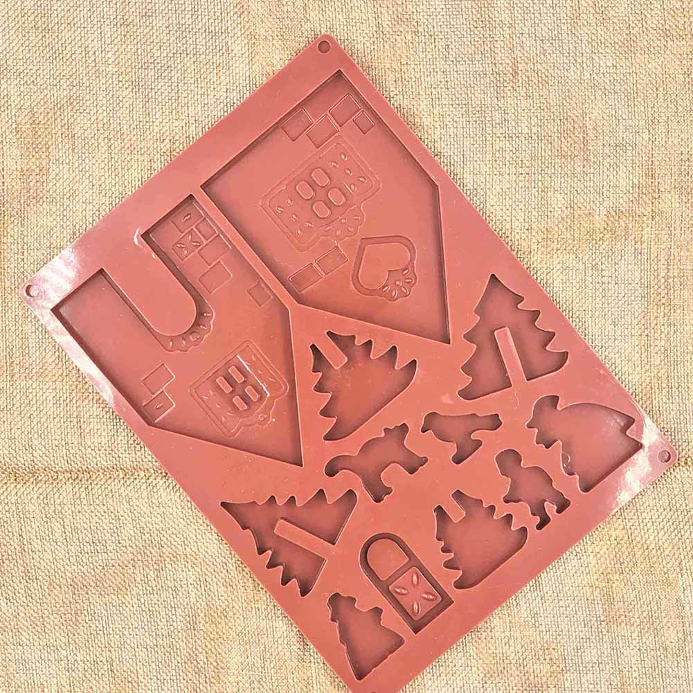 3D Gingerbread House Silicone Mold Set (2pcs) by HitMyNeed
