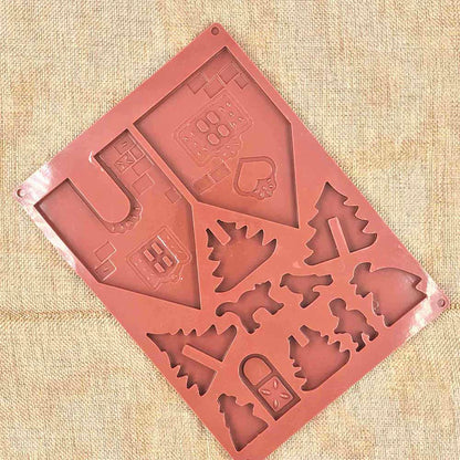3D Gingerbread House Silicone Mold Set (2pcs) by HitMyNeed