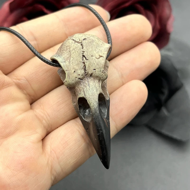 3D Gothic Raven Skull Resin Necklace by HitMyNeed