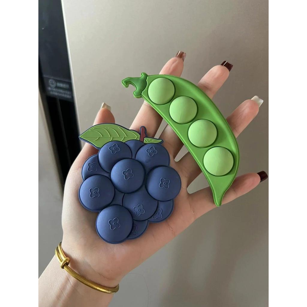 3D Grape & Pea Acrylic Fridge Magnet Set by HitMyNeed