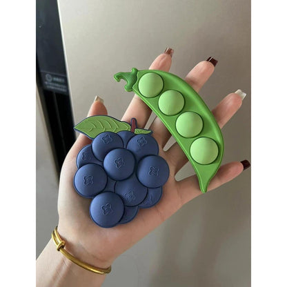 3D Grape & Pea Acrylic Fridge Magnet Set by HitMyNeed