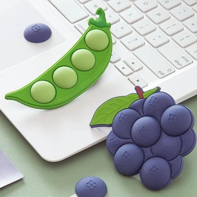 3D Grape & Pea Acrylic Fridge Magnet Set by HitMyNeed