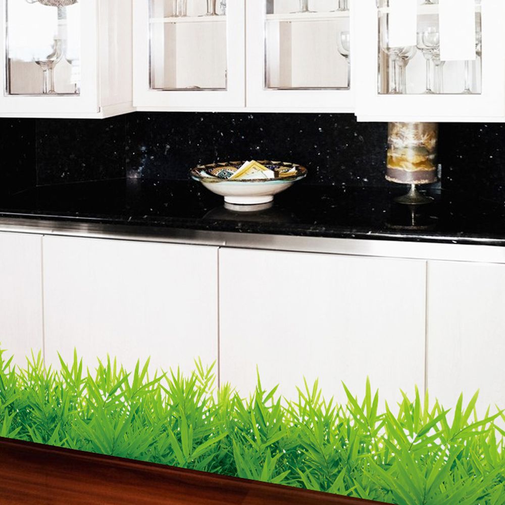 3D Green Grass Wall Sticker, 132 x 26 cm PVC Decal by HitMyNeed