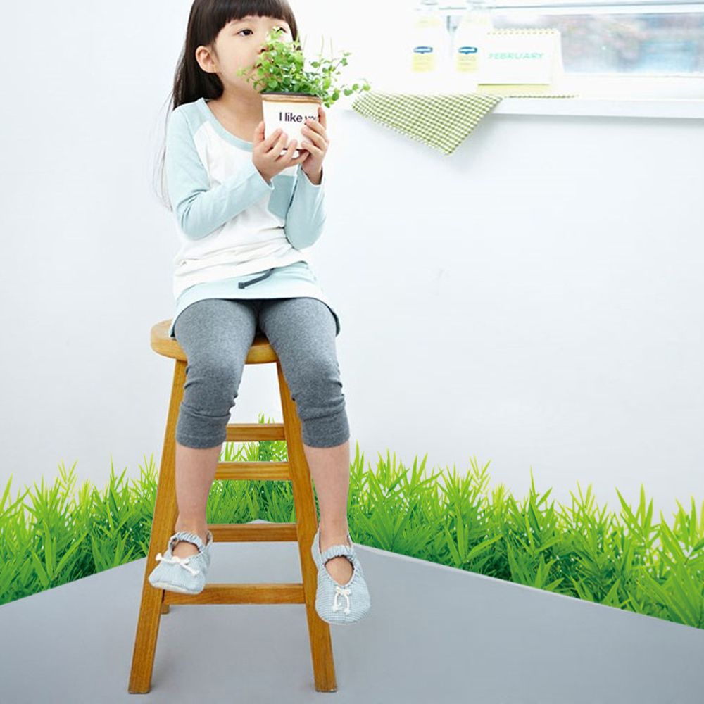 3D Green Grass Wall Sticker, 132 x 26 cm PVC Decal by HitMyNeed