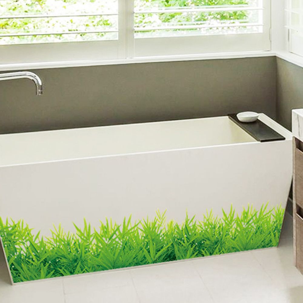 3D Green Grass Wall Sticker, 132 x 26 cm PVC Decal by HitMyNeed
