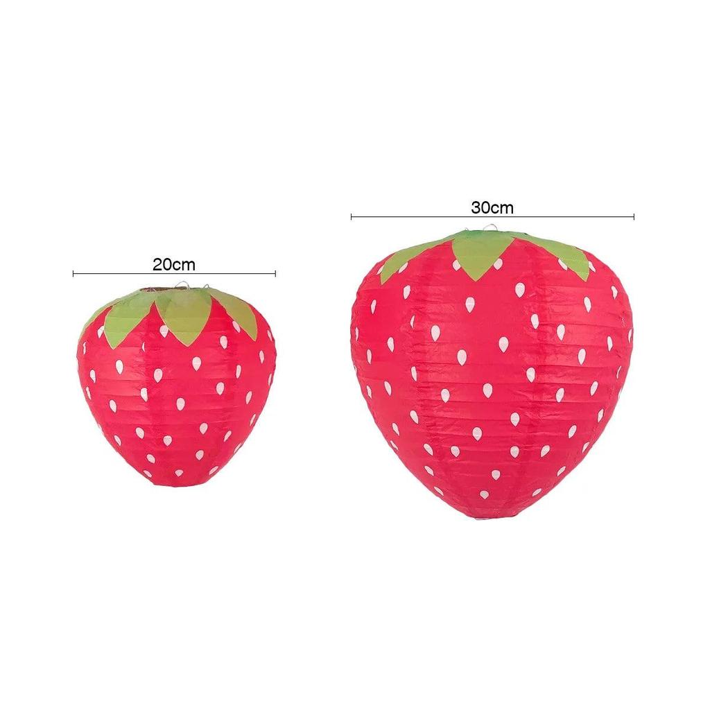 3D Hanging Strawberry Paper Lanterns, Set of 3 by HitMyNeed