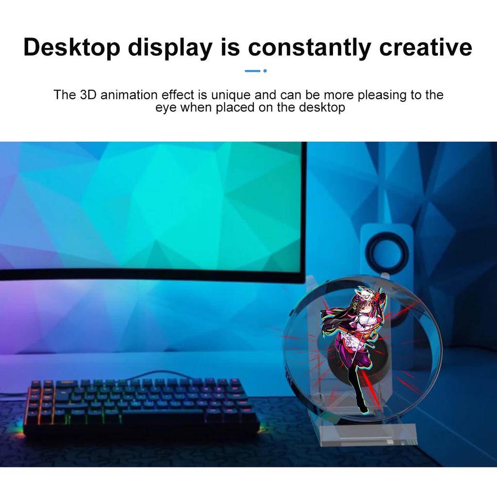 3D Holographic LED Desktop Fan Screen with Audio by HitMyNeed